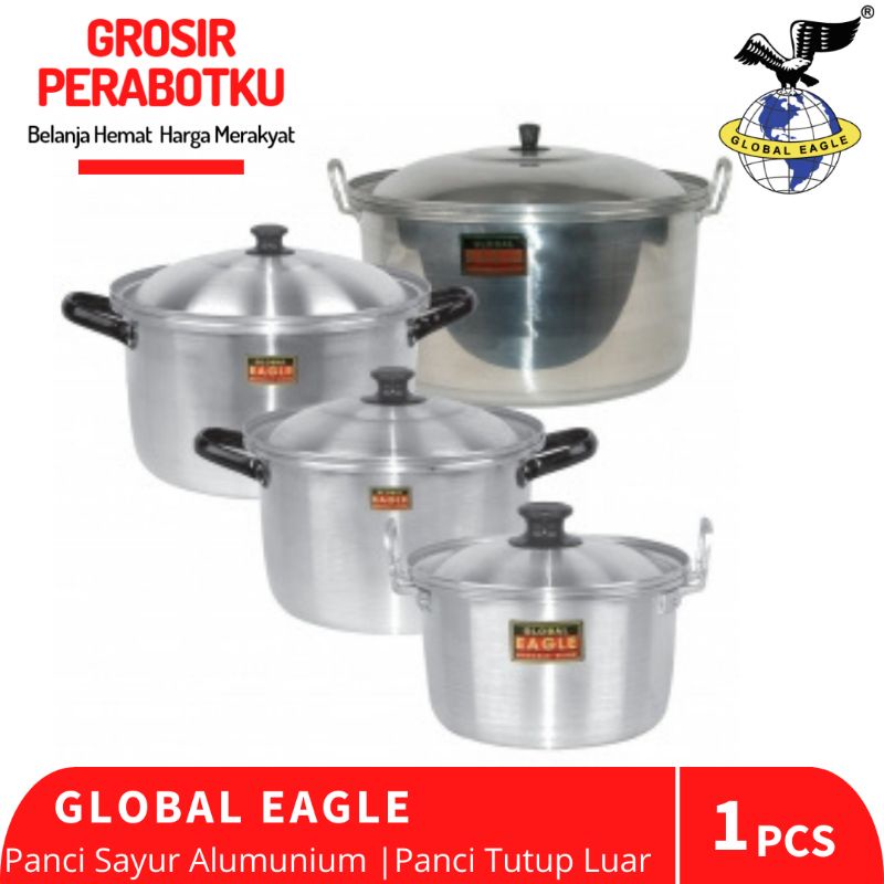 Panci Sayur / Panci Air Alumunium 16 18 20 22 24 26 28 30 33 36cm Global Eagle