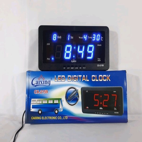 Jam Digital caixing CX 2158 Led Biru atau Hijau