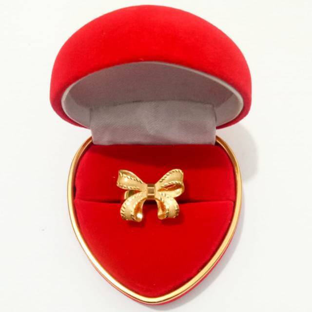 Cincin Emas asli model bunga 1 permata putih
