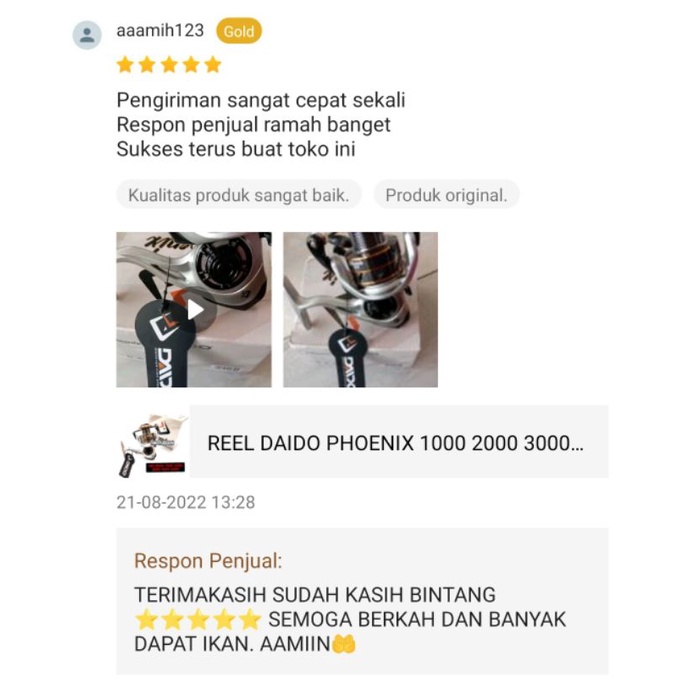 REEL DAIDO PHOENIX 1000 2000 3000 4000 6000 PUTARAN SANGAT HALUS DAN TANPA JEDAH