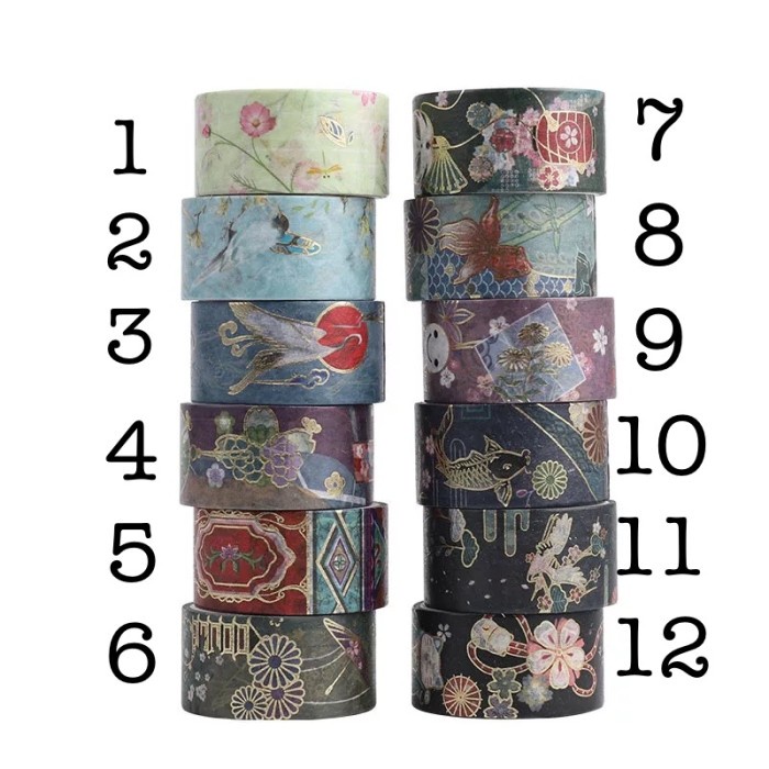 

Diskon Washi Tape Selotip Black Hitam Gold Foil Trendi