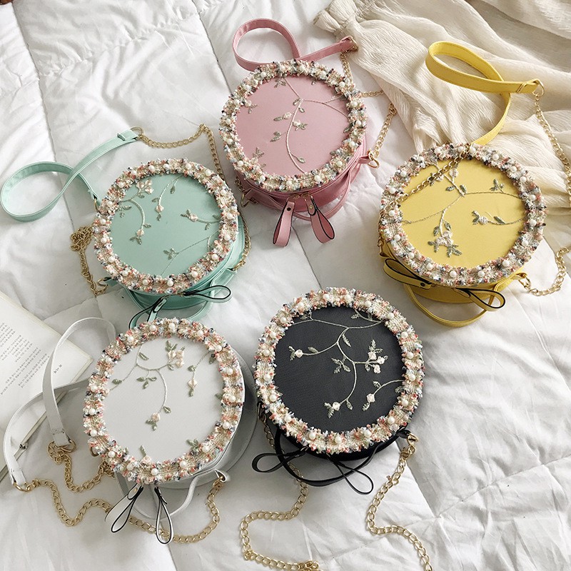 Tas Selempang Bulat HS 2327 - Tas Pesta Wanita - Tas Hangout Cewek - Tas Santai -Tas Murah