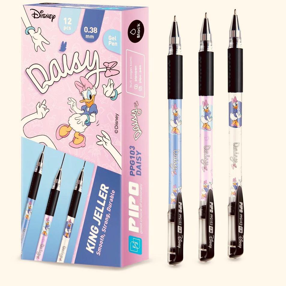 

READY STOK ! [PPG103] PIPO Daisy Duck Pulpen Lucu 0.38mm isi 12 pcs tinta hitam