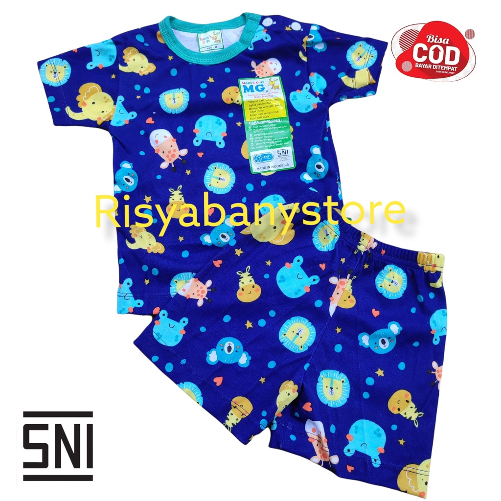 Setelan pendek anak / Setelan Bayi harian oblong lengan pendek / setelan ecer baju anak motif animal