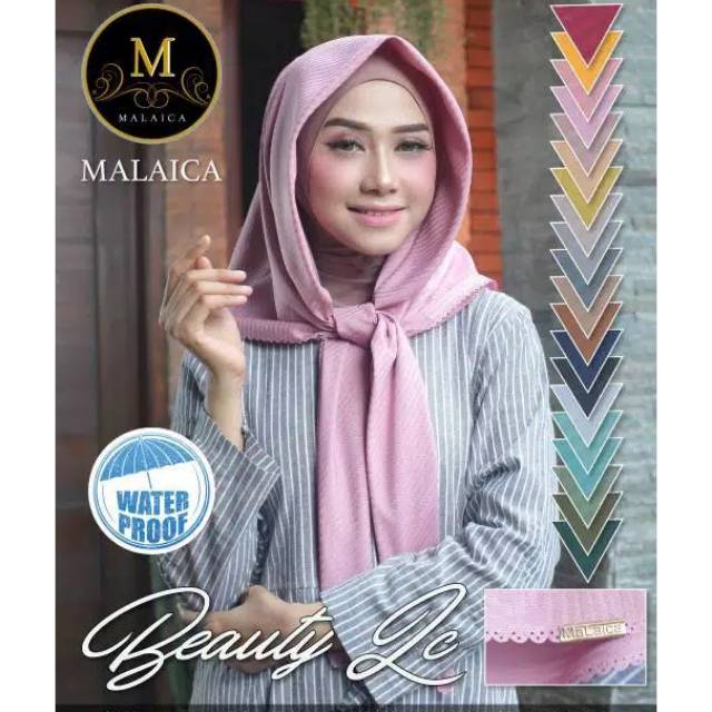 Jilbab Segiempat Waterprof Malaica Beauty Lc