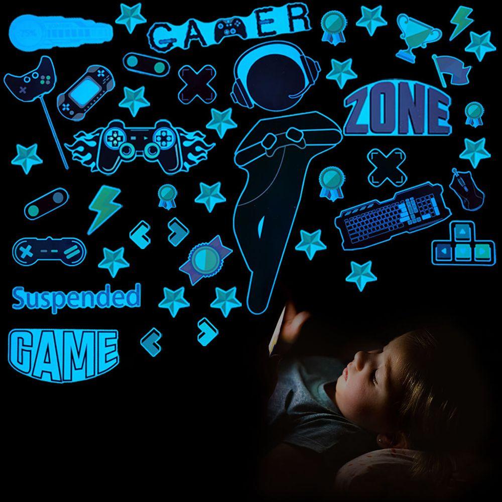 Populer Luminous Wall Sticker Starry Sky Dots Moon Cosmic Dekorasi Rumah Game Handle Stickers Glow In The Dark