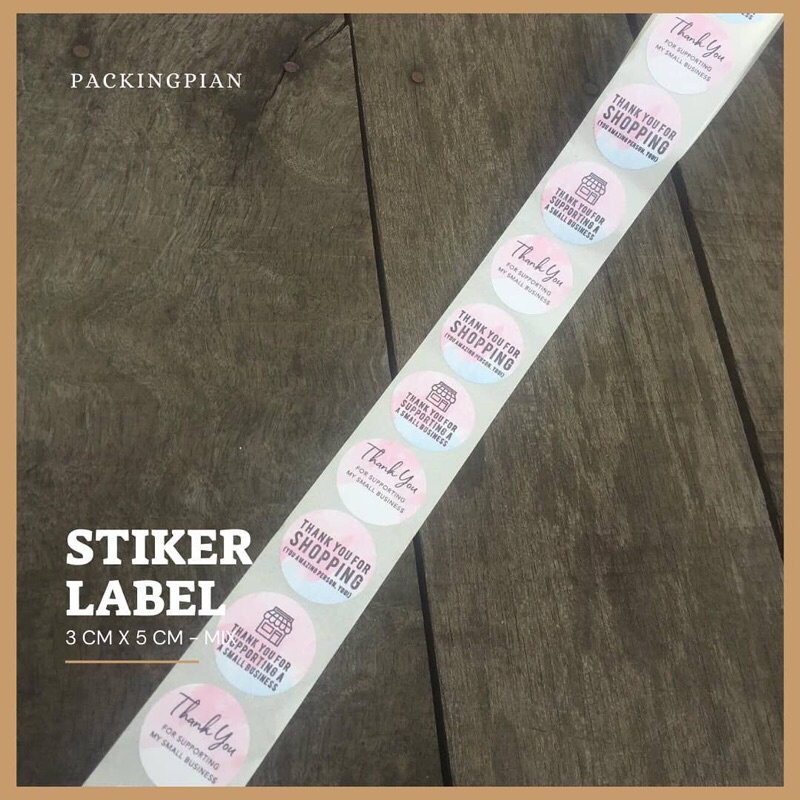 

(2,5cm/1inch) Stiker Label Thank You For Your Order Pastel Stiker Bulat 1 Pcs
