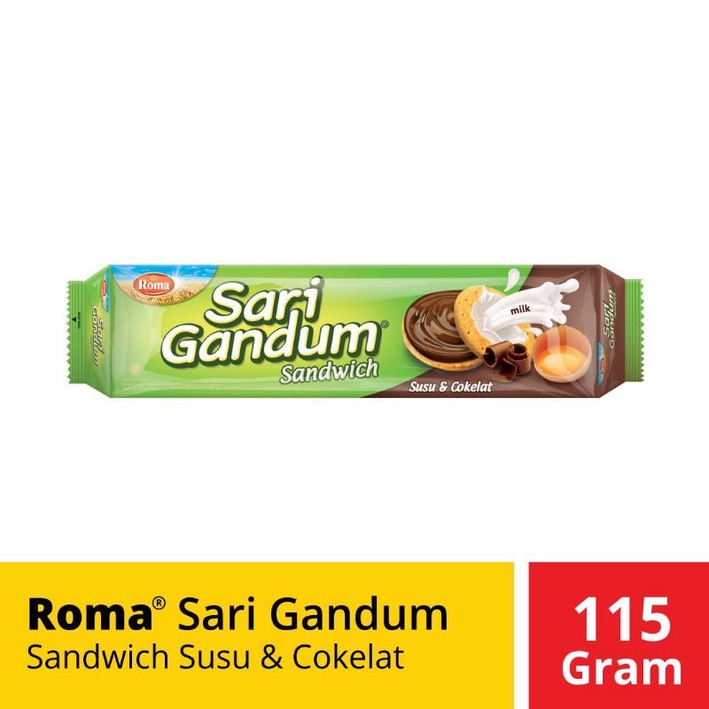 

Biskuit Roma Sari Gandum 115g Medan Per bungkus