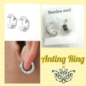 ANTING SYLVER RING STAINLESS anting silver stainless unisex cowok cewek