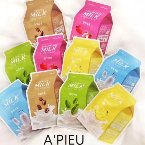 [SKINHOUSEID] A'PIEU MILK ONE PACK SHEET MASK | APIEU MASKER ORGANIK KERTAS LEMBARAN SUSU | BPOM