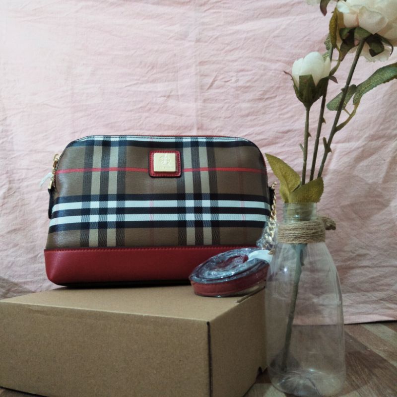 Tas Sling Bag Les Catino New York Manhattan CK Crossbody Brown