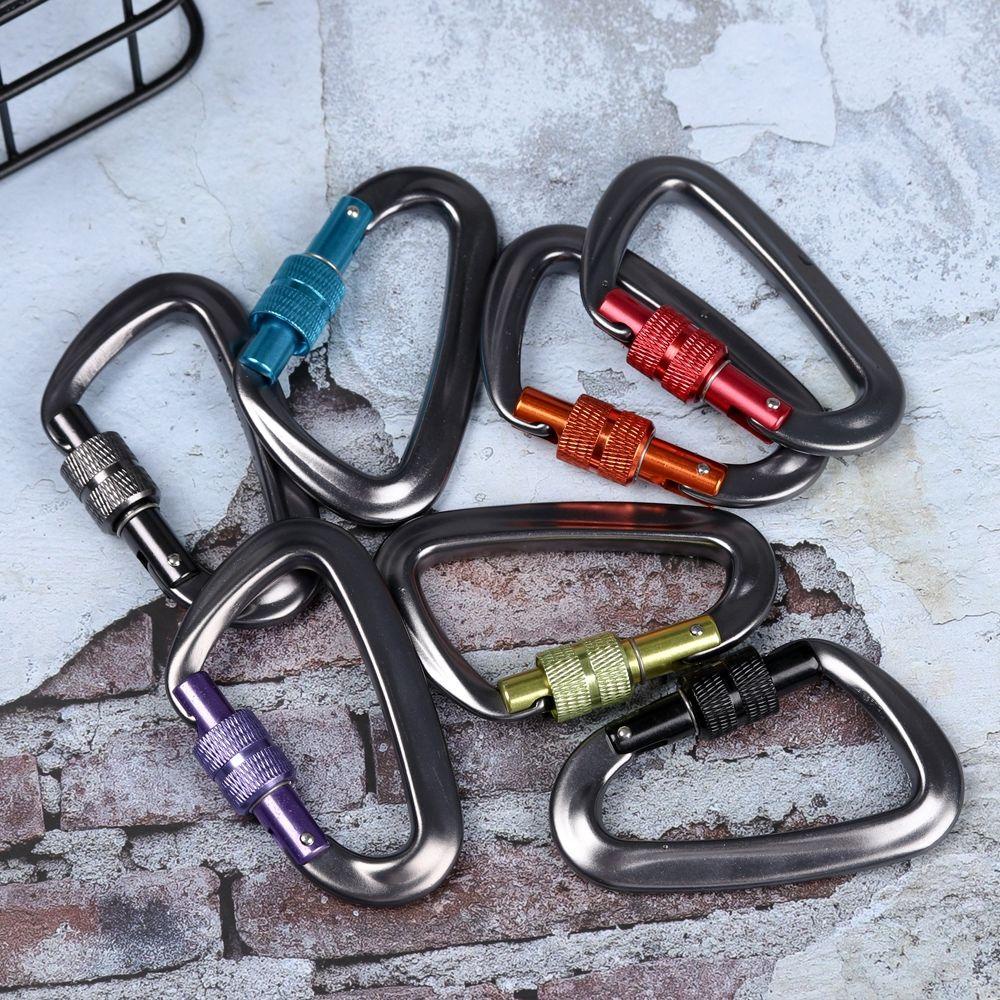 WONDER Carabiner Pendaki 6warna Bentuk D Alat Outdoor Quickdraws Lock