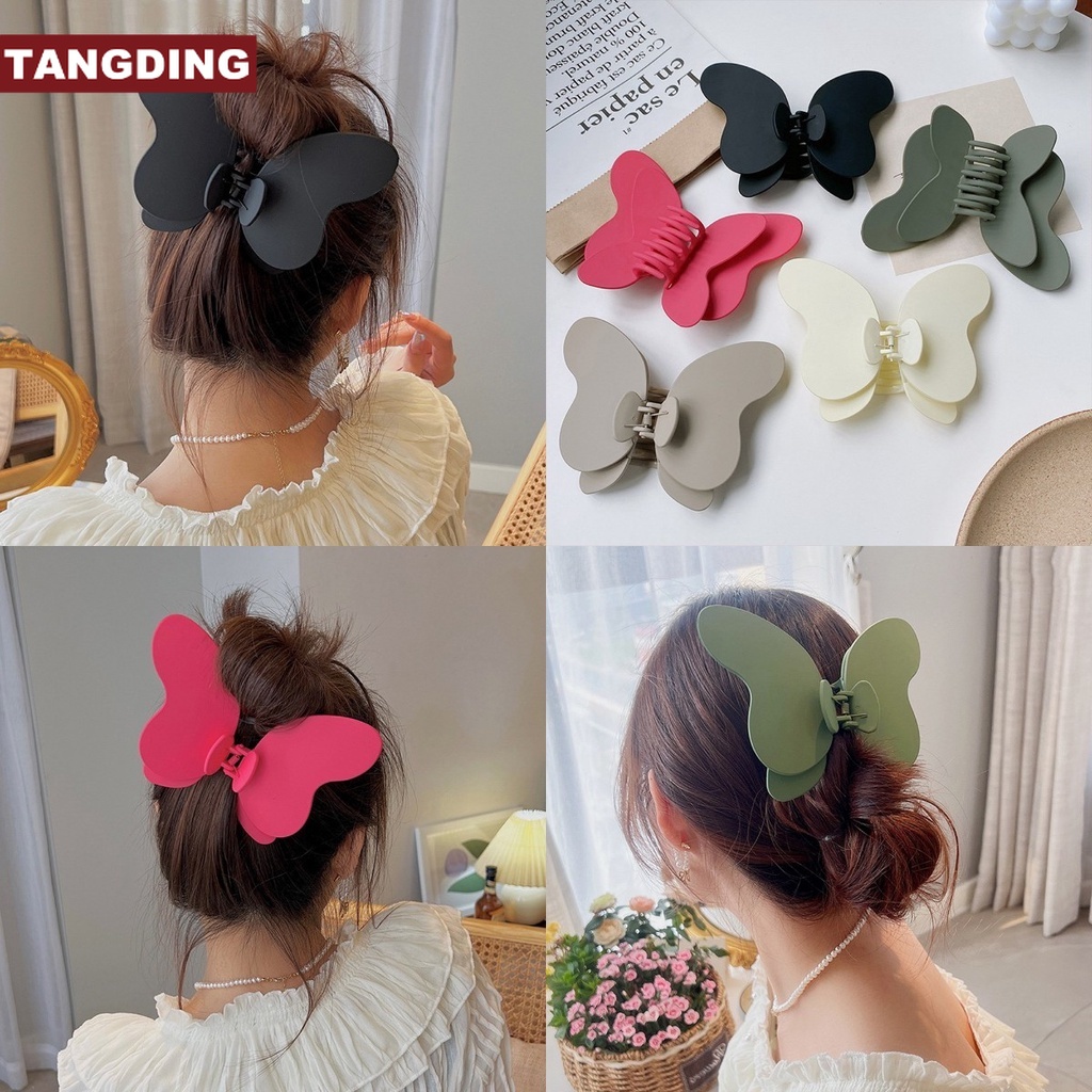 【COD Tangding】5 Warna Jepit Rambut Butterfly Grab Clip Ukuran Besar