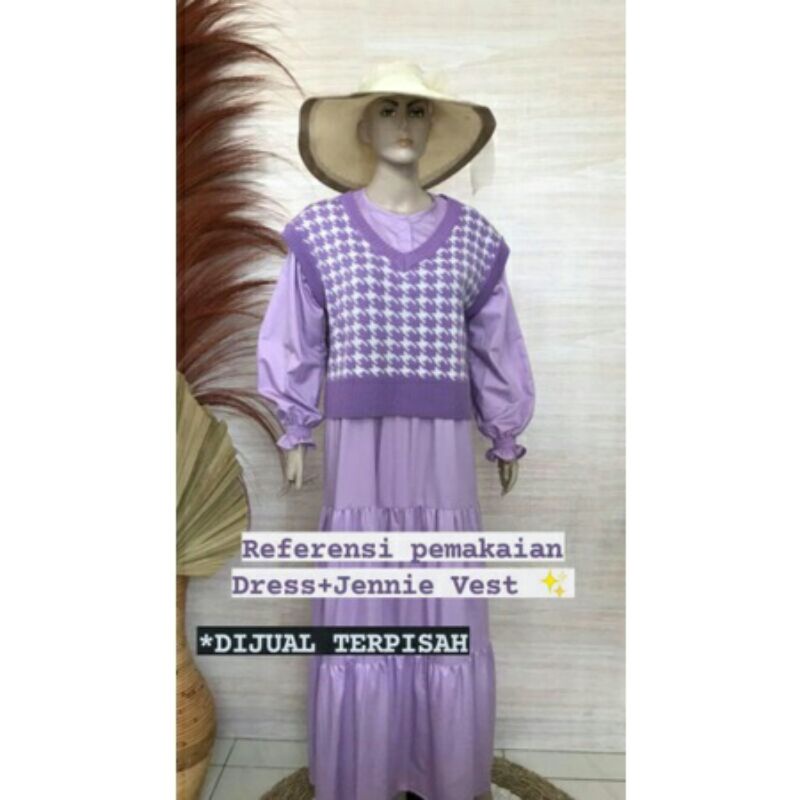 Long Dress Z4R4 Lilac Bahan Katun Import Termurah