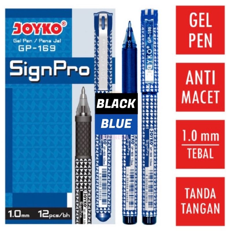 

JOYKO Pen Tanda Tangan Sign Pro GP-169 Gel Pen Hitam Dan Biru Ecer 1.0 Mm