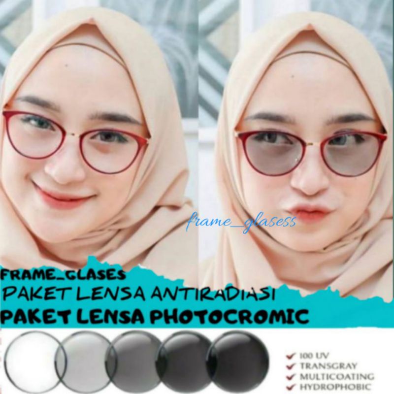 FRAME + LENSA PHOTOCROMIC ANTIRADIASI BENING 1770