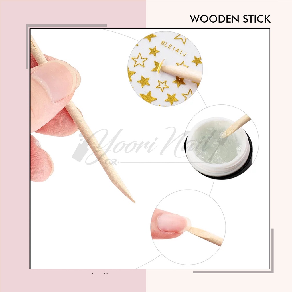 Wooden nail stick 100pcs wood nail art kayu kutikula