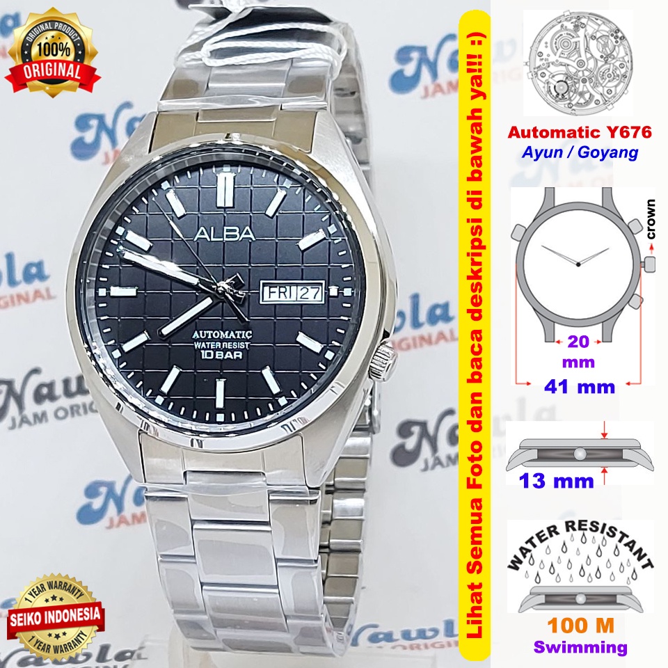 Alba Automatic AL4327X1 Black Dial - Jam Tangan Pria AL4327