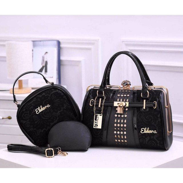 Tas Eldora Glenda 10ES1902 3in1 syafniegalery tas behel original brand tas batam tas beranak