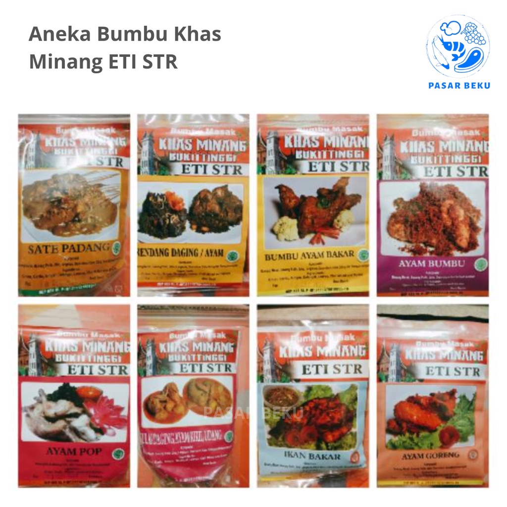 

Bumbu Masak Khas Minang ETI STR 250 Gram Instan Dendeng Sup Soto Rendang Gulai Pasar Beku Padang