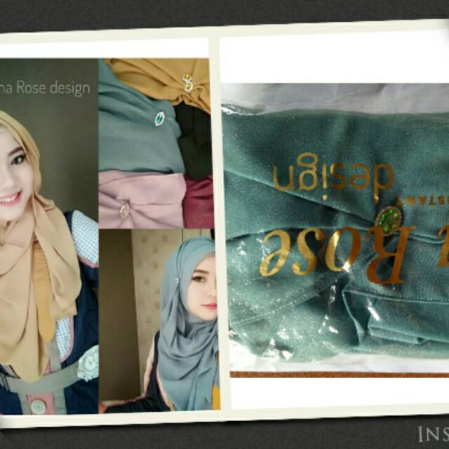 Hijab Ina Rose ORI - Polos Gilap