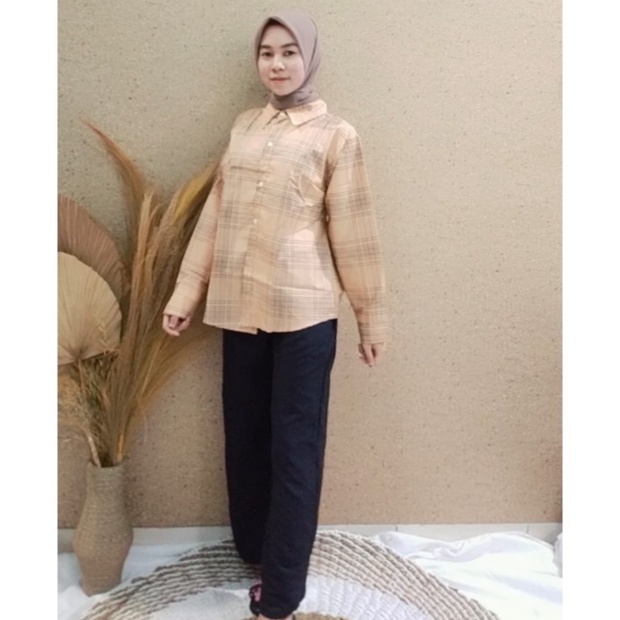 FF FASHION Kemeja Olin Oversize | Kemeja Korea Jumbo Wanita