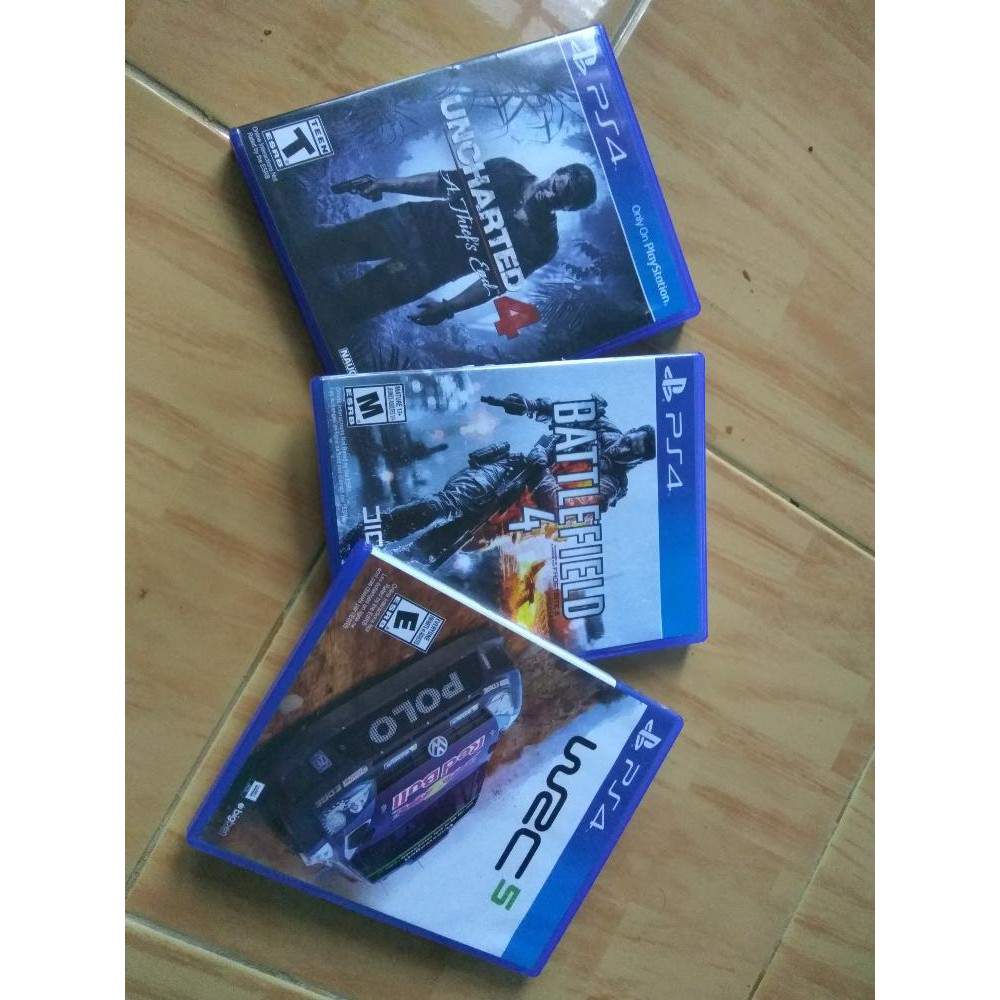 Cassette PS4 Uncharted 4 Battlefield 4 dan WRC 5 Terbaik