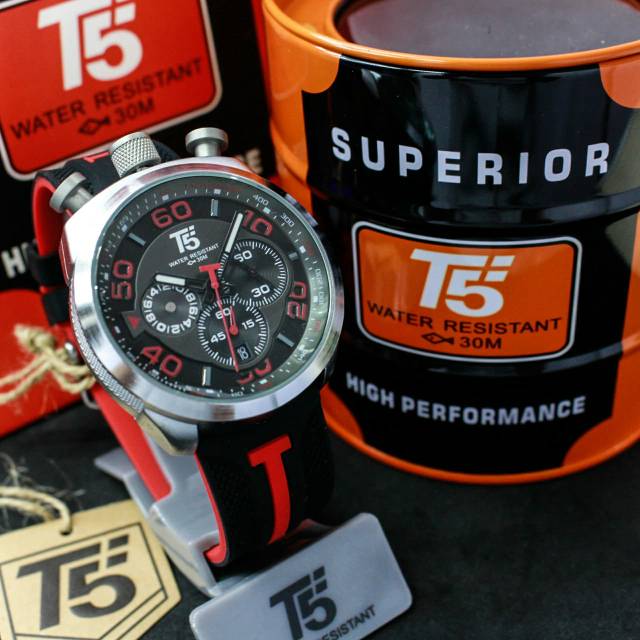 Jam T5 H3619 original chrono aktif bergaransi free tin box