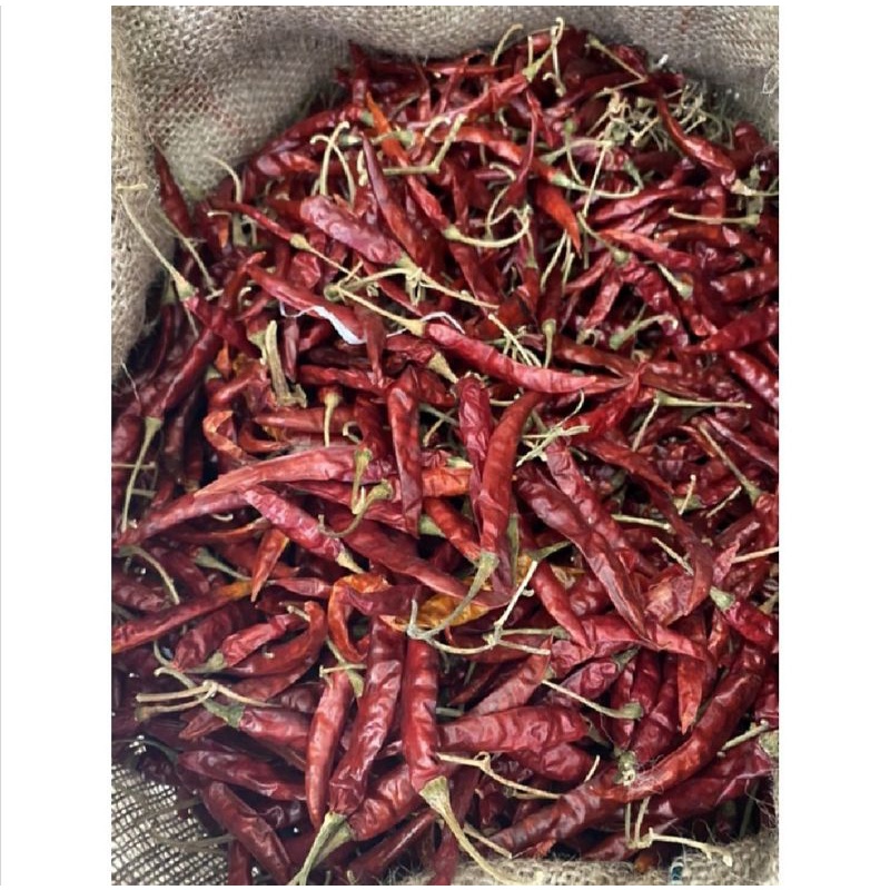 1KG CABE KERING KECIL /LOMBOK KECIL / CABE RAWIT KERING MASIH ADA TANGKAINYA