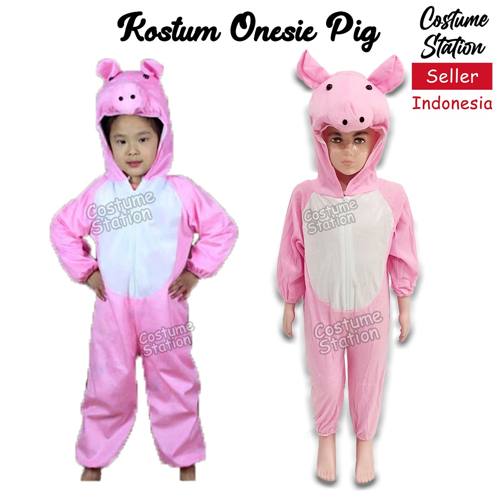 Kostum Onesie Pig / Costume Babi Piglet Hewan Animal Binatang anak