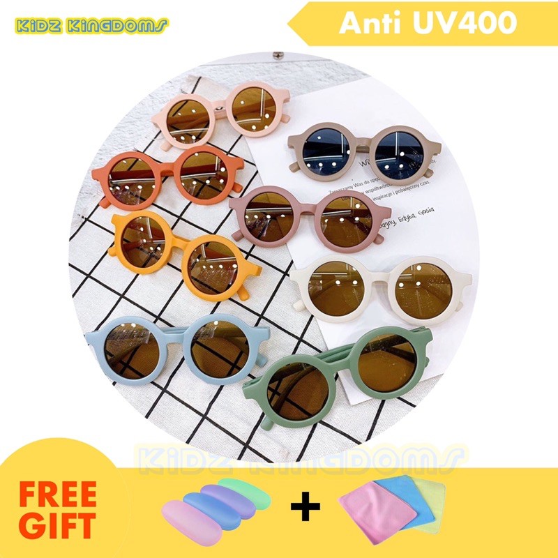 Kacamata Hitam Gaya Bulat Anak Anti UV 400 - Kacamata Bulat Hitam Premium Fashion Anak Anak