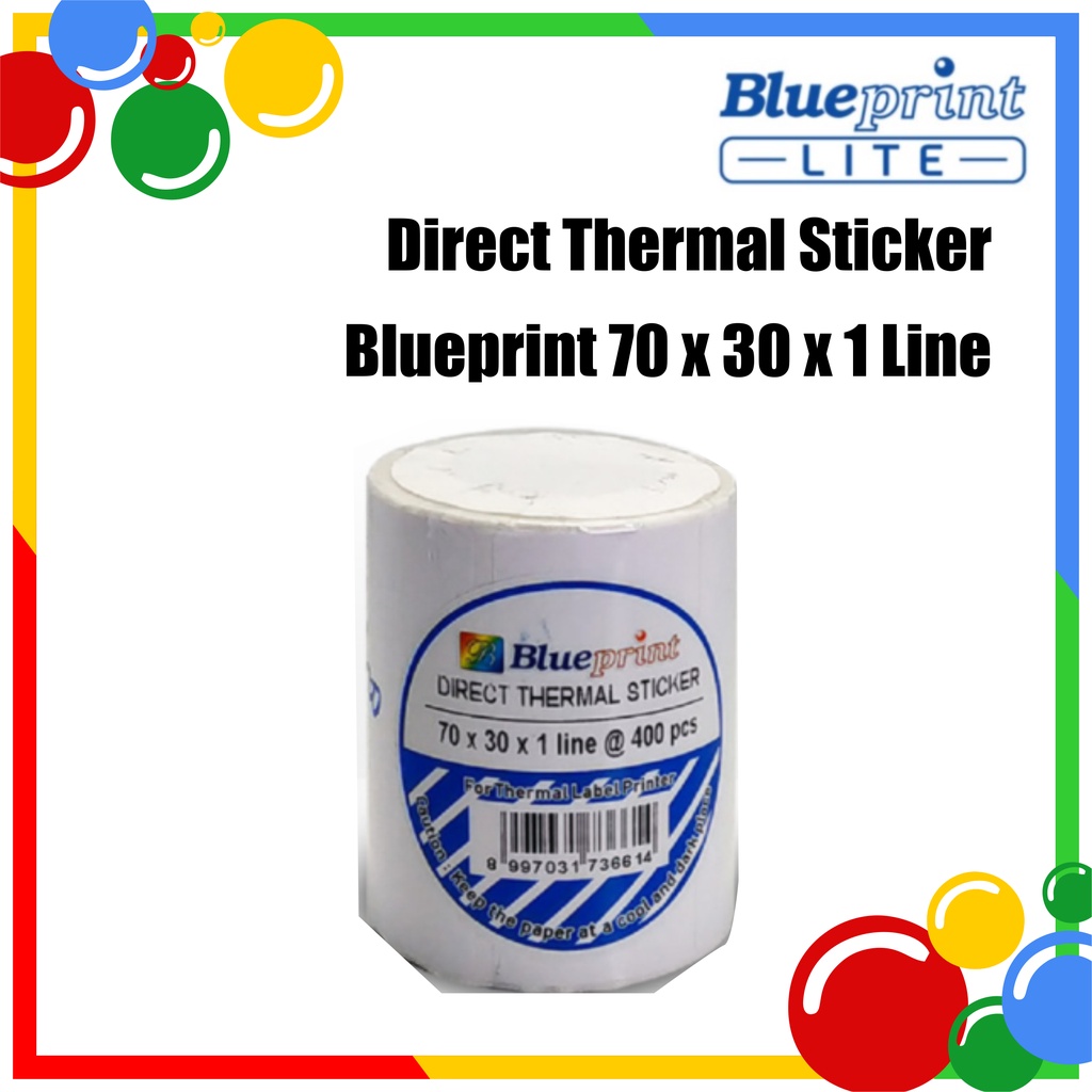 

Direct Thermal Sticker / Label Stiker BLUEPRINT 78x60x1 Line Isi 400