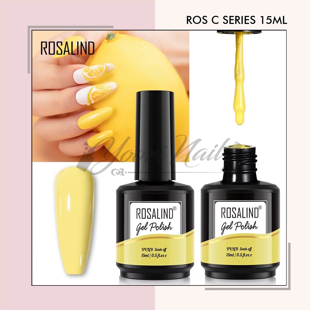 Rosalind C Series 15ml (C001- C025) colors series gel polish 15ml kutek gel nailart rainbow glitter series