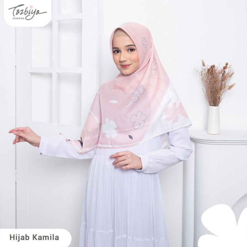 HIJAB TAZBIYA SEGI EMPAT KAMILA PINK ALLSIZE