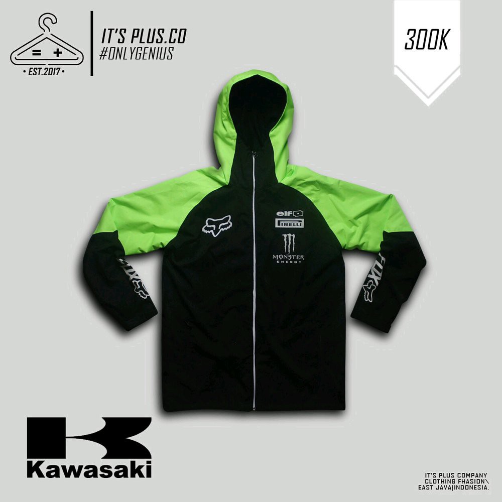 DIJUAL Jaket Parasut Motocross Kawasaki Racing Team Diskon