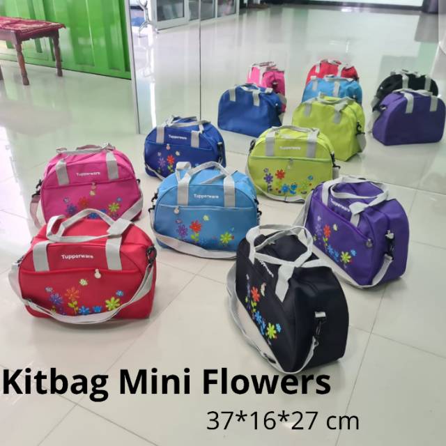 Kitbag Tas Piknik mini flowers ( Zipper Bunga Es ) / tas bekal tupperware