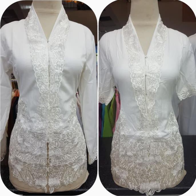 TERLARIS kebaya encim putih polos - Putih, S +