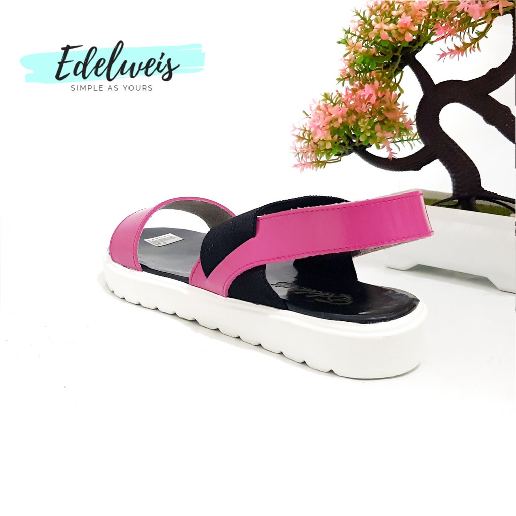 EDELWEIS Platform Sandal Wanita Docmart Alexa Elastis Talincang Merah Biru Pink