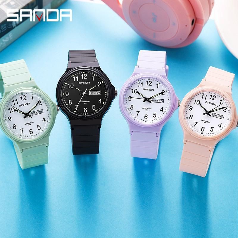 Mantul Jam Tangan SANDA Jam Tangan Wanita Pria Analog Sport Tali Rubber Luminous WATCHKITE WKOS