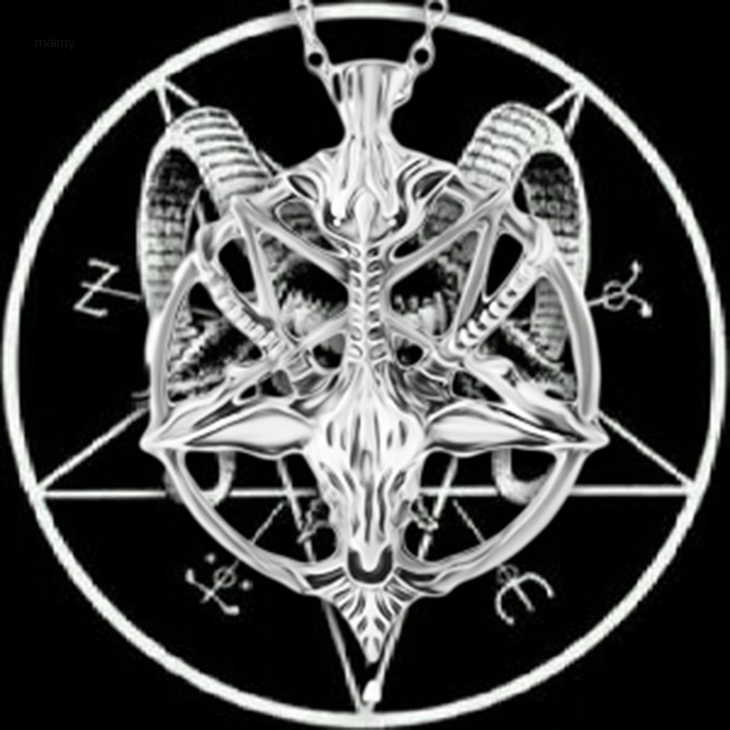 Vintage Satanic Goat Occult Ritual Baphomet Inverted Pendant Chain Necklace Shopee Indonesia