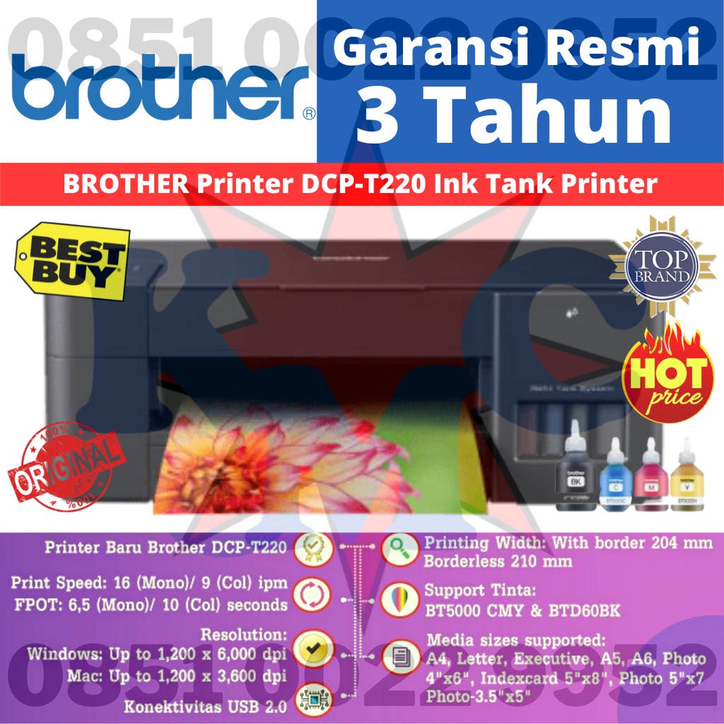 Brother Printer Ink Tank DCP-T220 Print Scan &amp; Copy DCPT220
