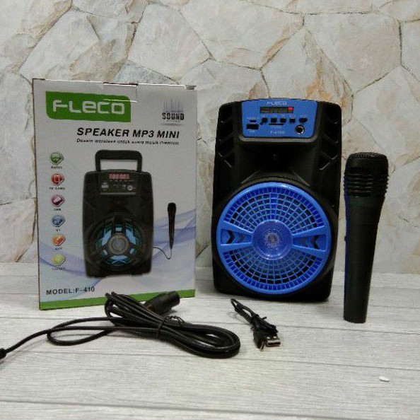 Speaker Bluetooth Fleco Terbaru F-410(Bonus Mic Satu)