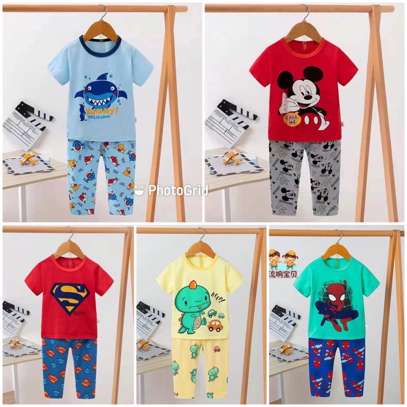 Piyama Anak Impor Ku bao Lengan Pendek Boy 3