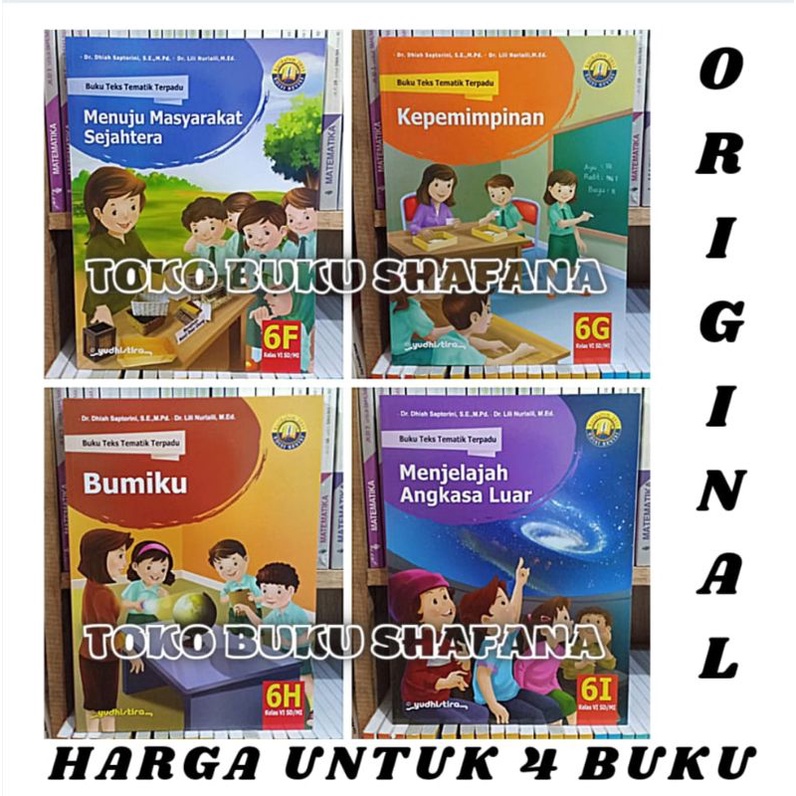 Paket 4 Buku Tematik Terpadu Yudhistira 6F 6G 6H 6I K13 Edisi Revisi Kelas 6 SD ORI