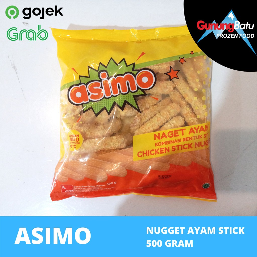 

ASIMO CHICKEN NUGGET STICK 500 / ASIMO CHICKEN NUGGET BENTUK (S) 450GRAM