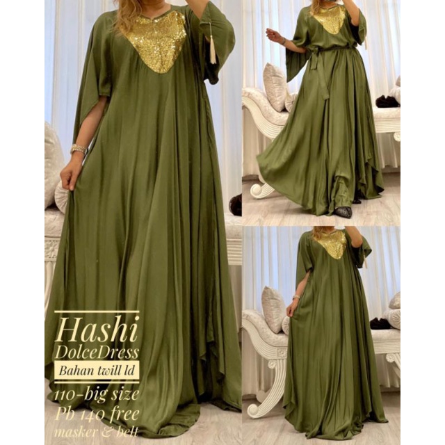 Daster Arab DOLCE HASHI Dress Mewah Premium TWILL