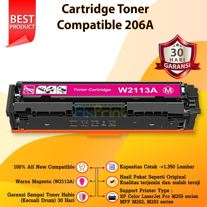 Cartridge Toner Compatible 206A W2110A W2111A W2112A W2113A M255 M282