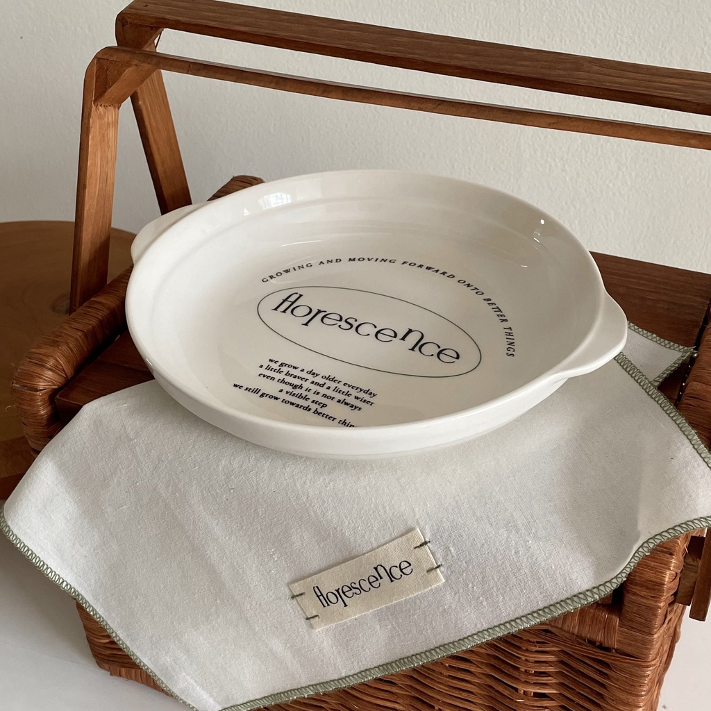 Florescence Ceramic Plate and Fabric Placemat by September Spring