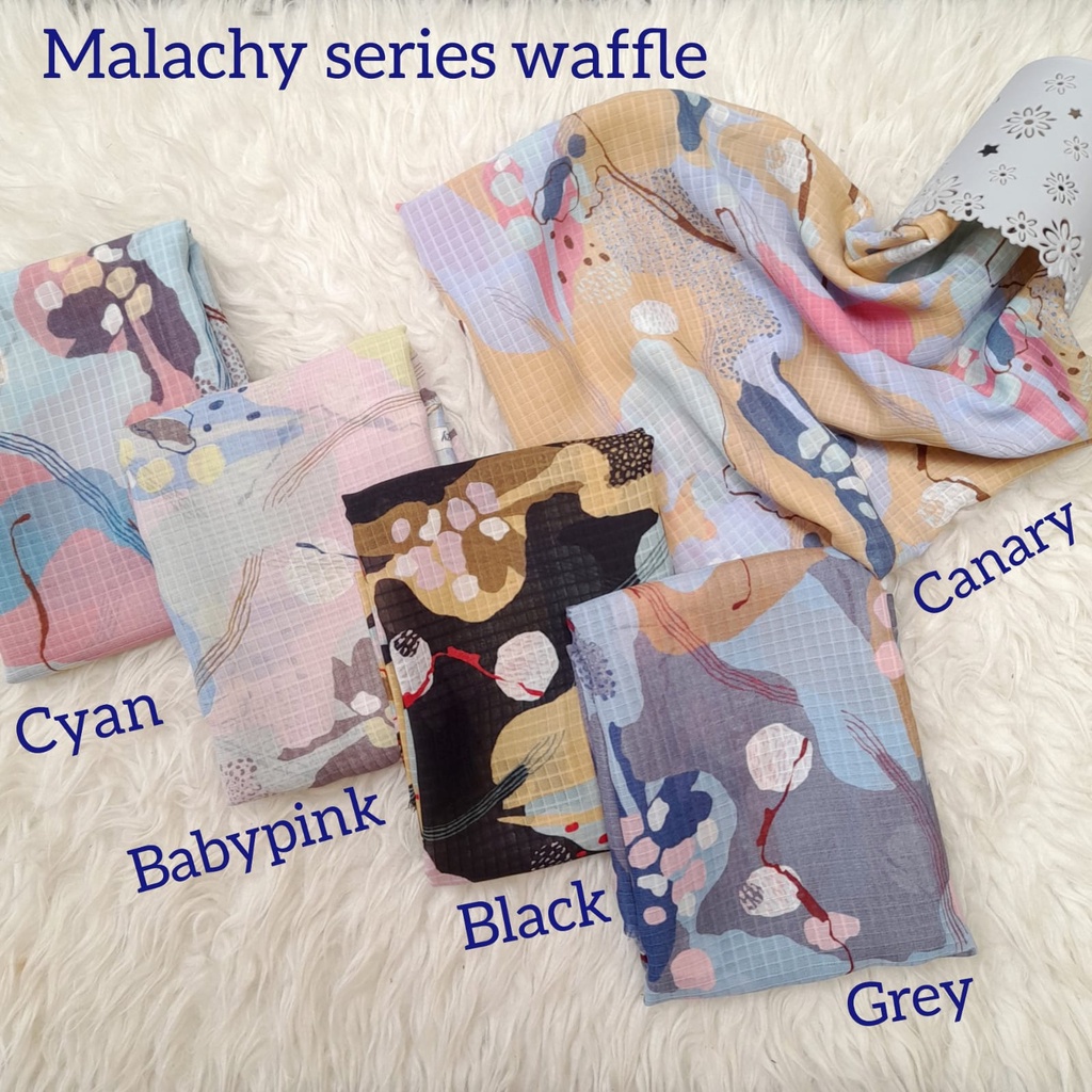 HIJAB MALACHY/HIJAB SEGIEMPAT/JILBAB SEGI EMPAT/KERUDUNG SEGI4/SQUARE MOTIF ABSTRAK/POLYCOTTON