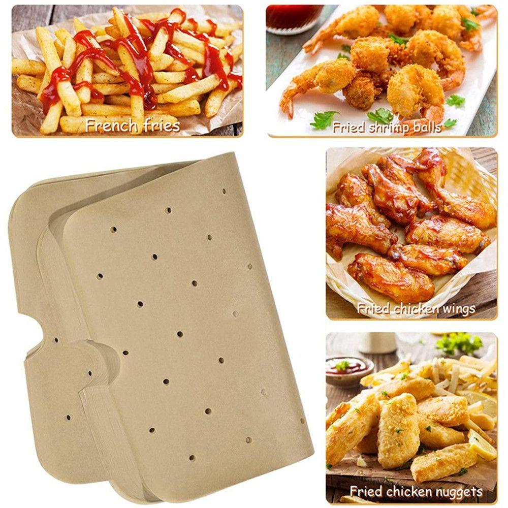 Suyo 100Pcs / Set Kertas Alas Air Fryer Sekali Pakai Untuk Perlengkapan Dapur